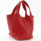 Hermes Picotin Lock 18 PM Taurillon Clemence Vermilion Red Gold Handbag — view 3