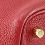Hermes Picotin Lock 18 PM Taurillon Clemence Vermilion Red Gold Handbag — view 4