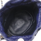 Chanel Quilted Drawstring Vintage Lambskin Navy Shoulder Bag — view 5