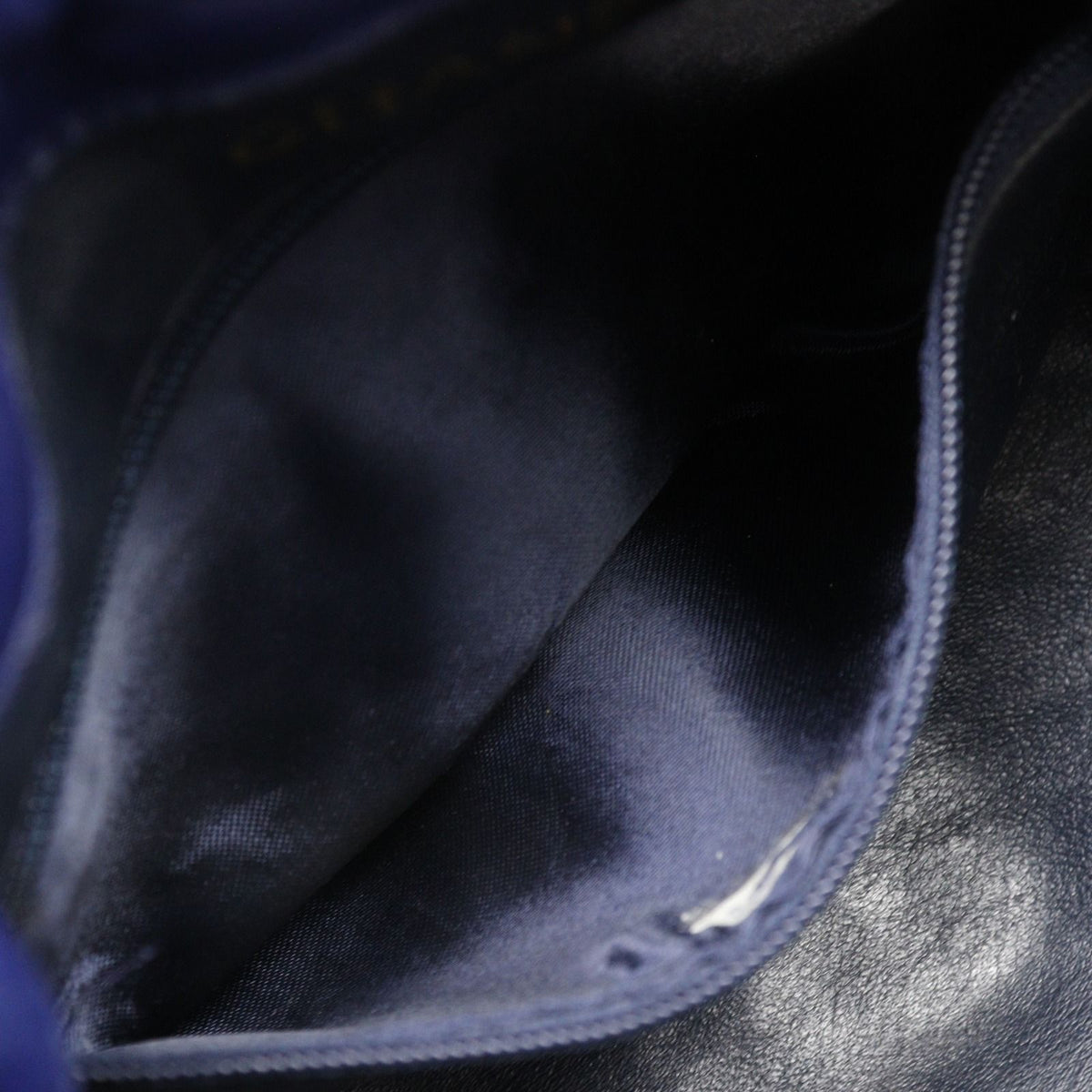 Chanel Quilted Drawstring Vintage Lambskin Navy Shoulder Bag — view 6