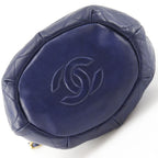 Chanel Quilted Drawstring Vintage Lambskin Navy Shoulder Bag — view 8