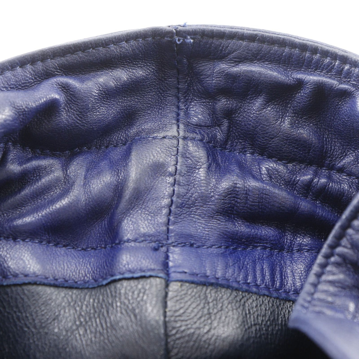 Chanel Quilted Drawstring Vintage Lambskin Navy Shoulder Bag — view 7