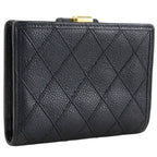 Chanel Bicolor CC Logo Caviar Leather Black Bifold Wallet — view 3