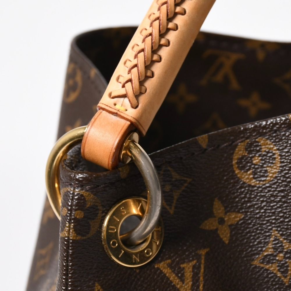 Louis Vuitton Artsy MM Shoulder Bag Monogram Leather Gold — view 5