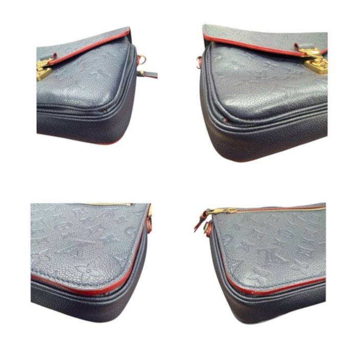 Louis Vuitton Monogram Navy Gold Leather Handbag — view 7