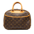 Louis Vuitton Monogram Trouville Handbag Brown Leather