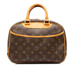 Louis Vuitton Monogram Trouville Handbag Brown Leather