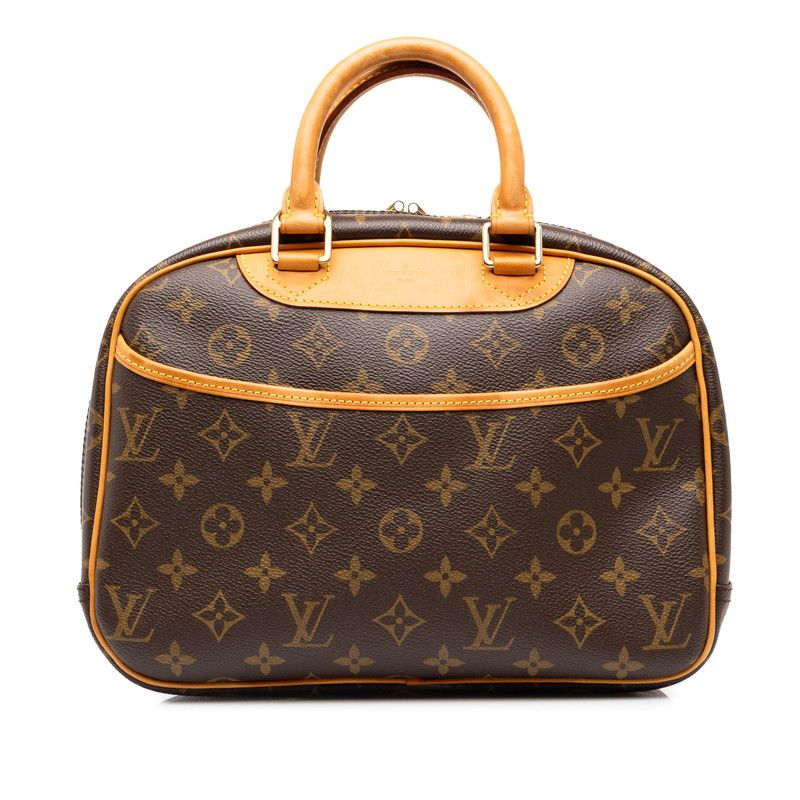 Louis Vuitton Monogram Trouville Handbag Brown Leather