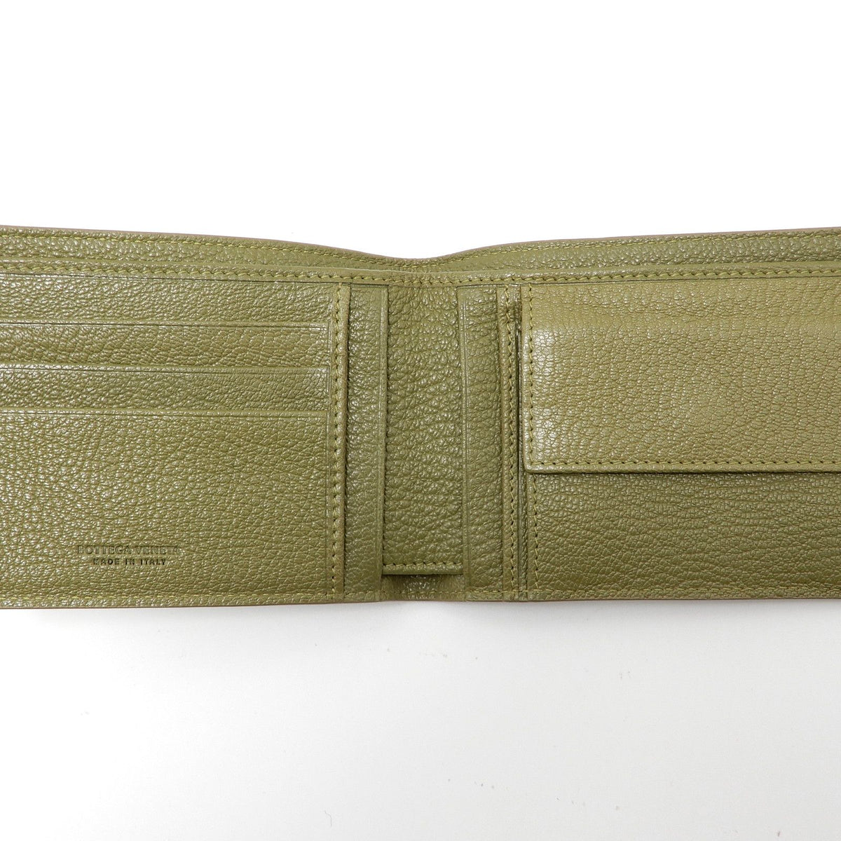 Bottega Veneta Intrecciato Bifold Wallet Leather Khaki — view 4