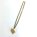 Chanel Perfume Bottle Gold Black Metal Plastic Necklace — view 4