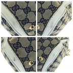 Gucci Sherry Line 2-Way Navy Multicolor GG Canvas Leather Shoulder Bag — view 3