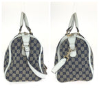 Gucci Sherry Line 2-Way Navy Multicolor GG Canvas Leather Shoulder Bag — view 8
