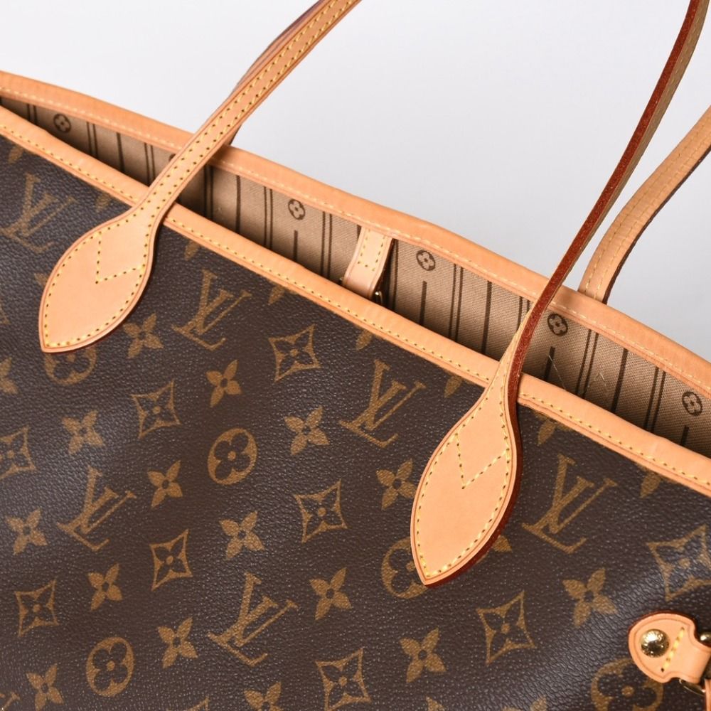 Louis Vuitton Tote Bag Neverfull MM Brown Gold — view 6