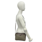 Gucci Vintage GG Pattern Logo Leather Shoulder Bag Pochette Crossbody Brown — view 2