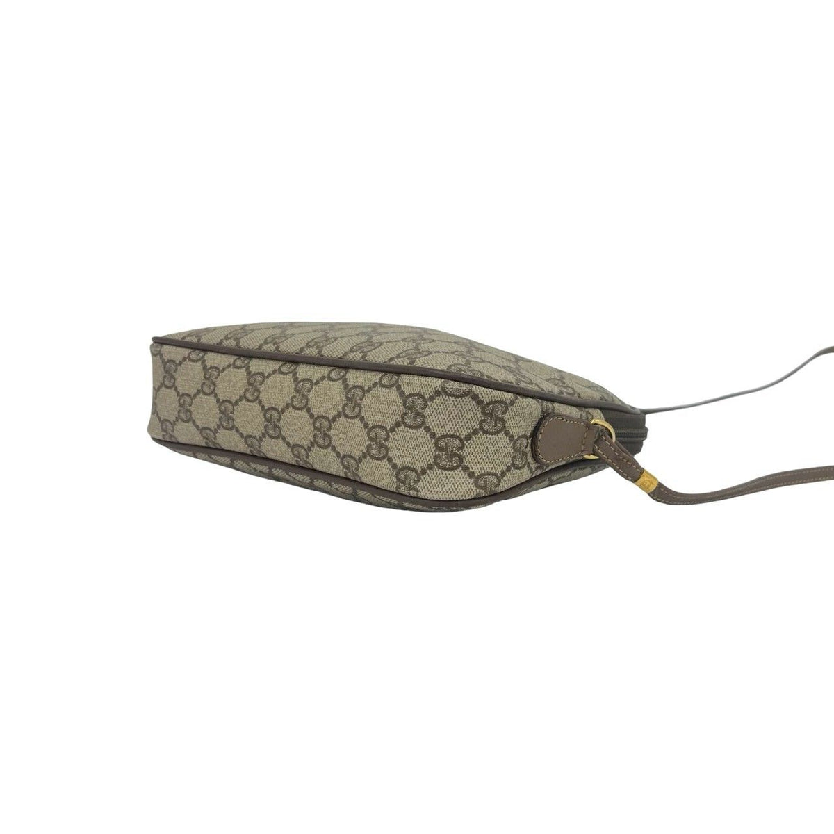 Gucci Vintage GG Pattern Logo Leather Shoulder Bag Pochette Crossbody Brown — view 8