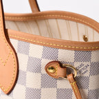 Louis Vuitton Neverfull PM Tote Bag Damier Azur Canvas White Gold — view 7