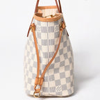 Louis Vuitton Neverfull PM Tote Bag Damier Azur Canvas White Gold — view 4