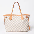 Louis Vuitton Neverfull PM Tote Bag Damier Azur Canvas White Gold