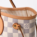 Louis Vuitton Neverfull PM Tote Bag Damier Azur Canvas White Gold — view 5