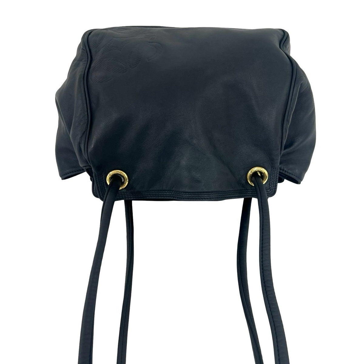 Loewe Vintage Anagram Logo Nappa Leather Tote Shoulder Bag Navy — view 4
