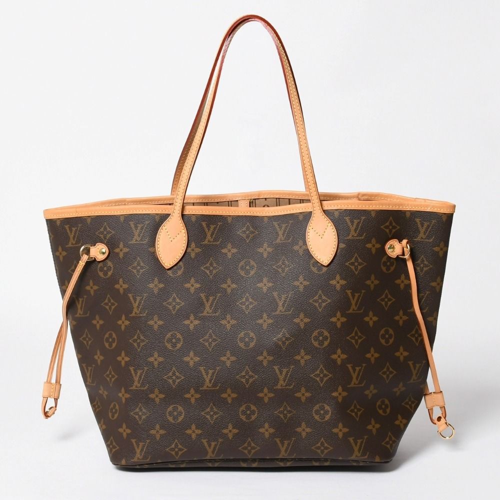 Louis Vuitton Neverfull MM Tote Bag Monogram Brown Gold