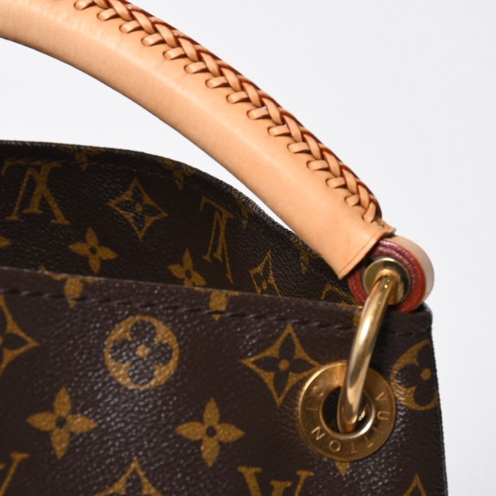 Louis Vuitton Artsy MM Shoulder Bag Monogram Leather Gold — view 8