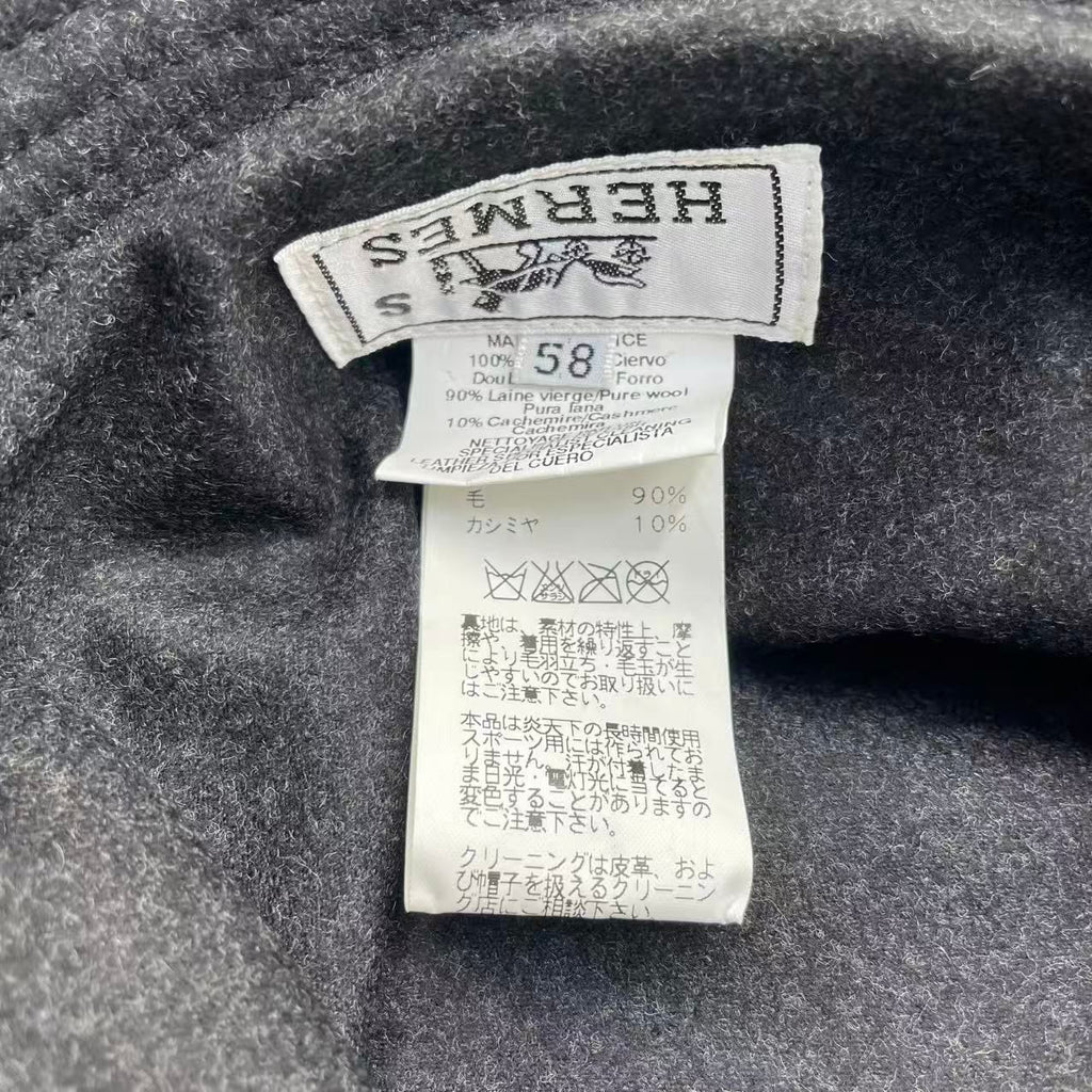 Hermes Deerskin Bucket Hat H Logo Black — view 6
