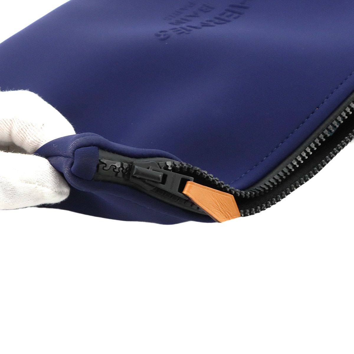 Hermes Neobain GM Pouch Nylon Polyurethane Blue Marine Navy — view 8