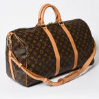 Louis Vuitton Monogram Keepall Bandouliere 50 Brown Boston Bag — view 3