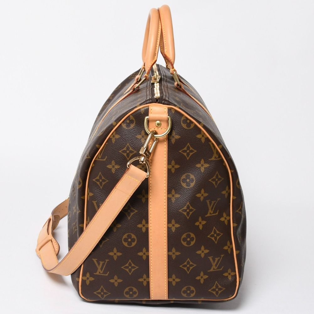 Louis Vuitton Monogram Keepall Bandouliere 50 Brown Boston Bag — view 4