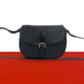 Dior Vintage Logo All Over Print Leather Shoulder Bag Cross Black
