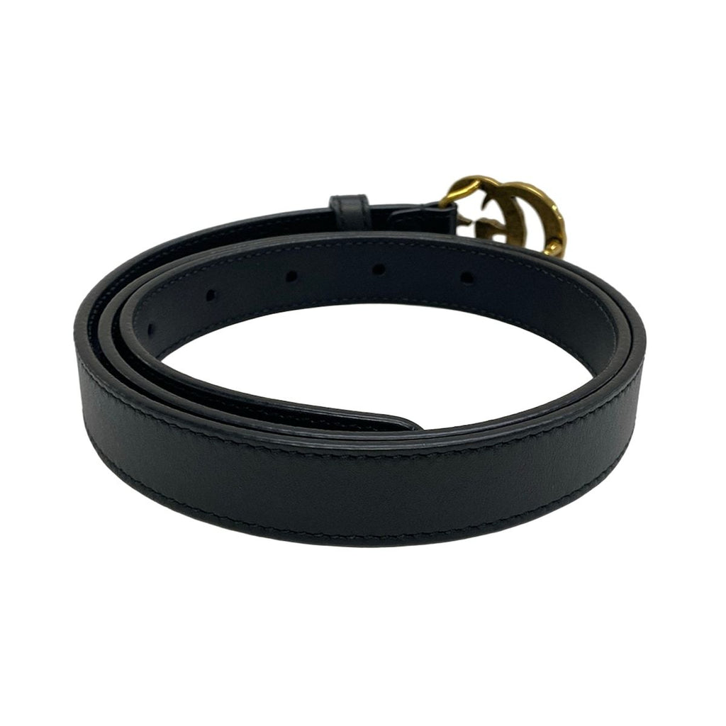 Gucci Belt 80 32 Black Gold Faux Pearl Leather — view 2