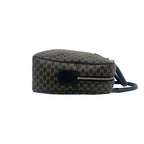 Celine Vintage Macadam Blason Pattern Leather Mini Boston Bag Black Brown — view 6