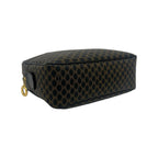 Celine Vintage Macadam Blason Pattern Leather Mini Boston Bag Black Brown — view 7