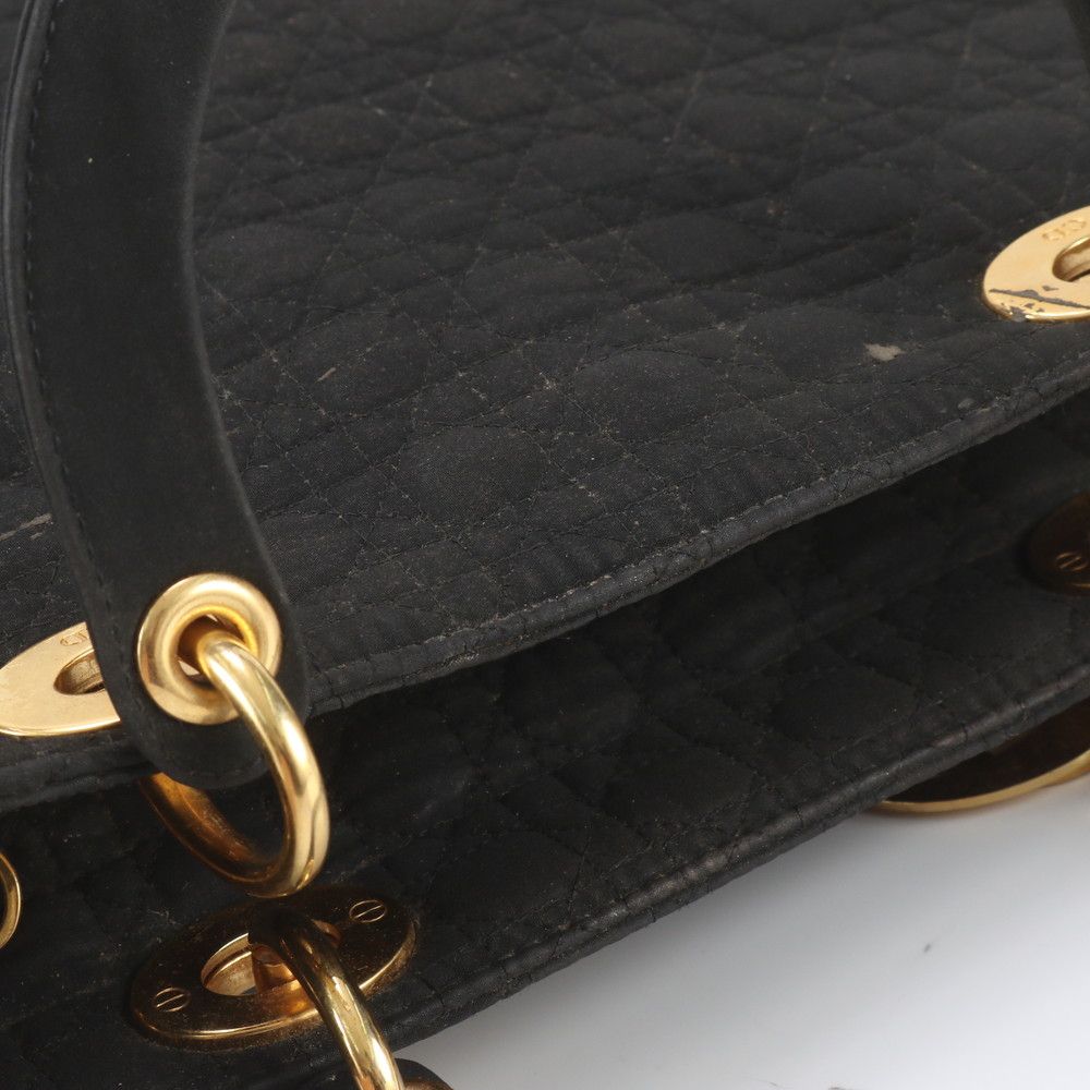 Dior Cannage Lady Tote Bag Hand Shoulder Black — view 8