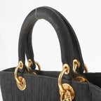 Dior Cannage Lady Tote Bag Hand Shoulder Black — view 2