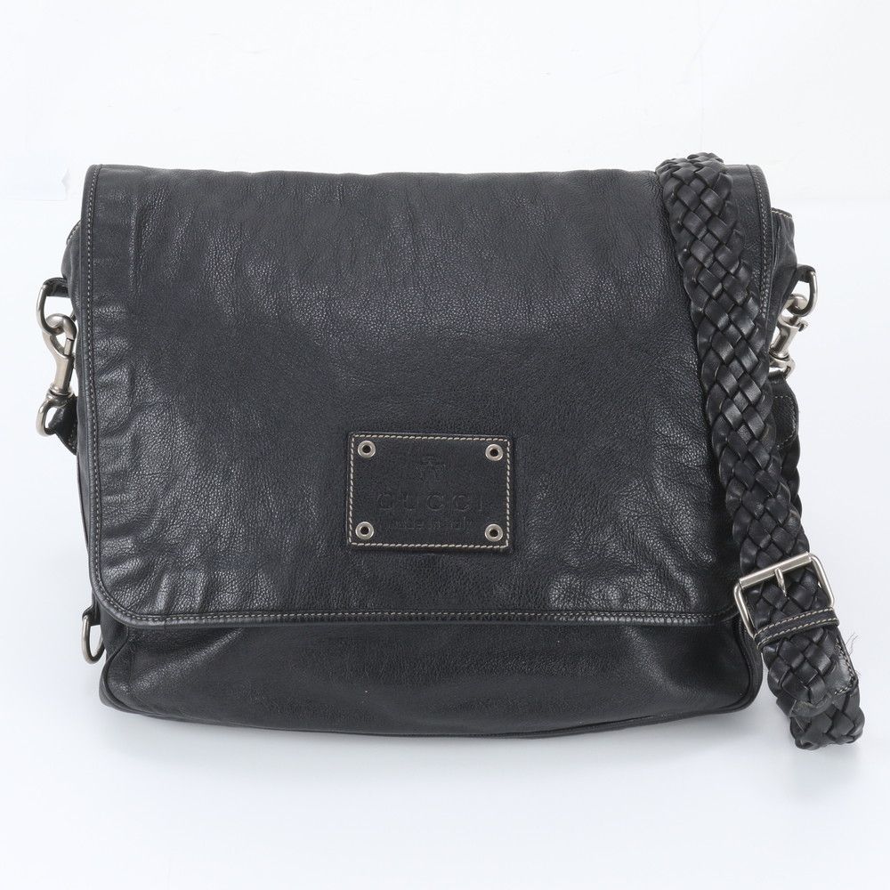 Gucci Crest Leather Shoulder Bag Crossbody Messenger Business