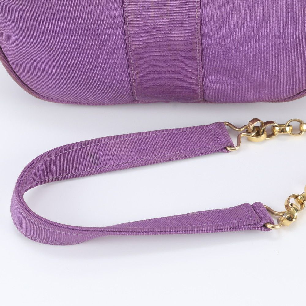 Fendi Chain Leather Canvas Shoulder Bag — view 2
