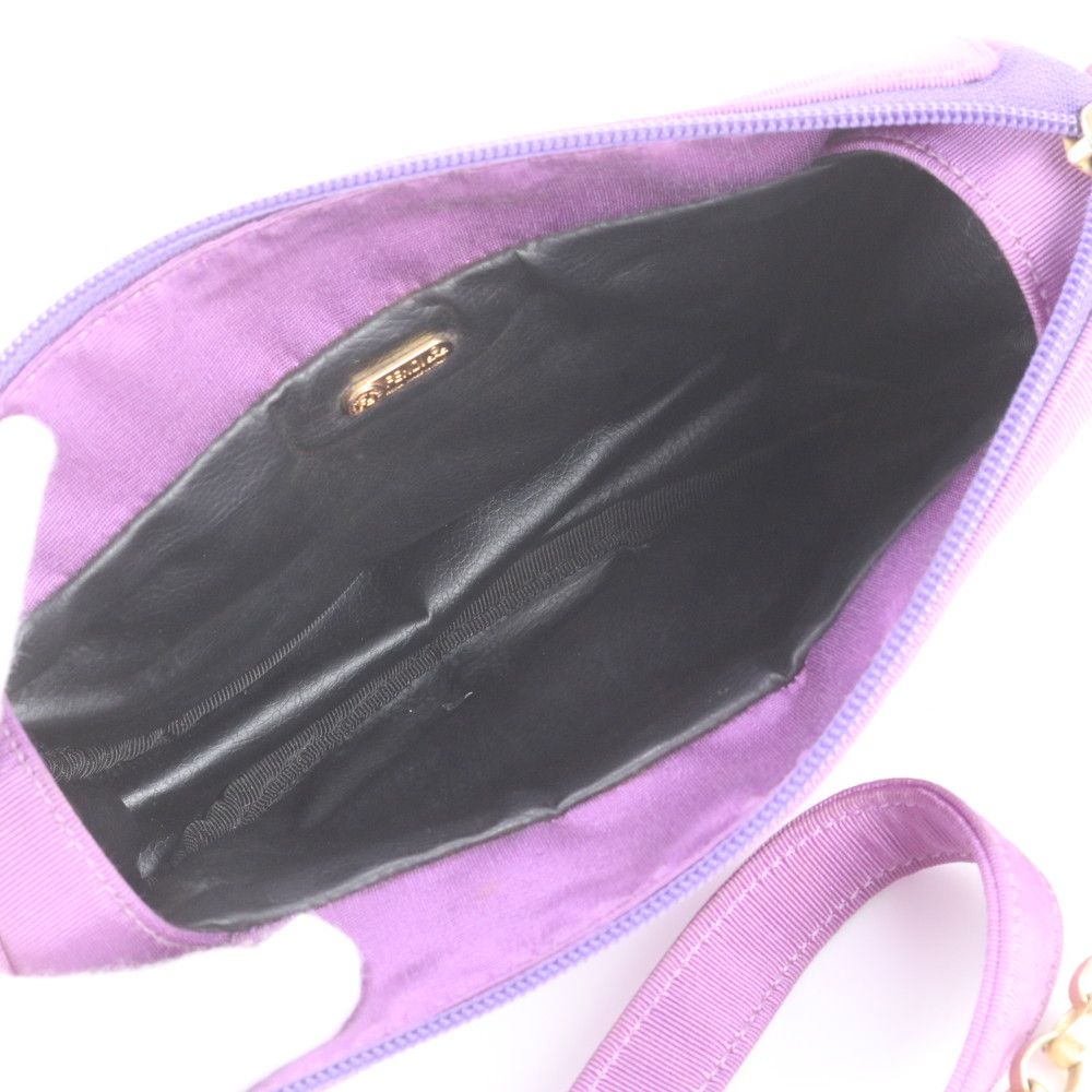 Fendi Chain Leather Canvas Shoulder Bag — view 7