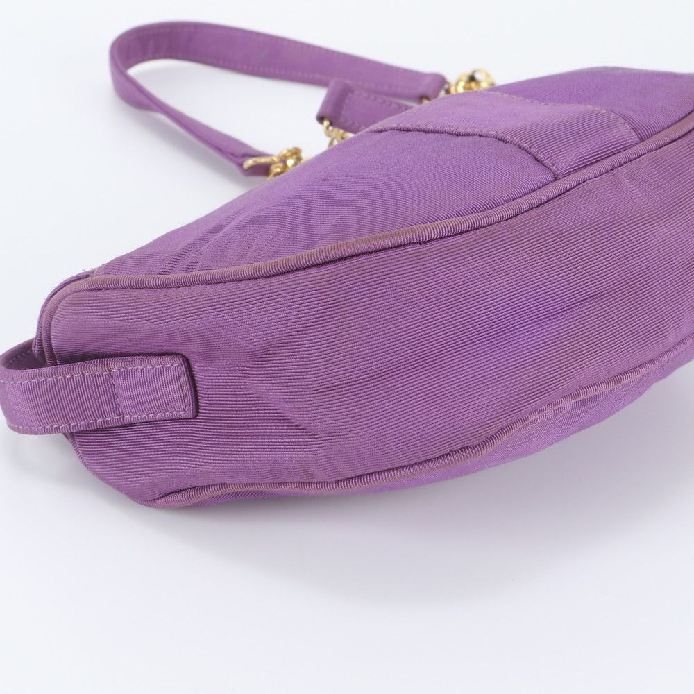 Fendi Chain Leather Canvas Shoulder Bag — view 5