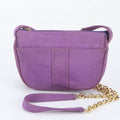 Fendi Chain Leather Canvas Shoulder Bag
