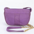 Fendi Chain Leather Canvas Shoulder Bag