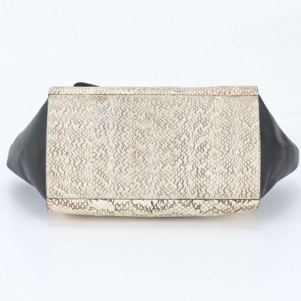 Celine Trapeze Medium Python Leather Handbag — view 6