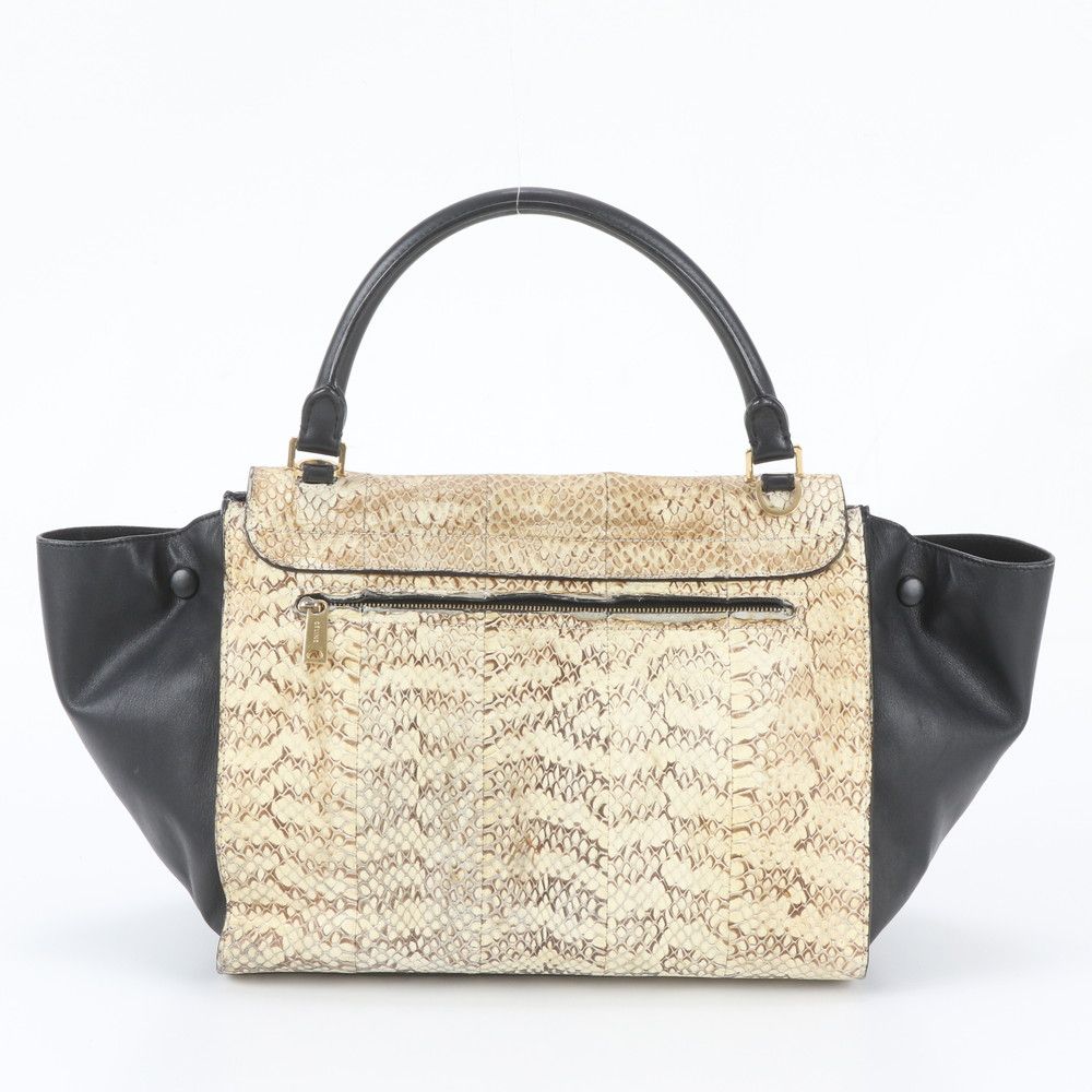 Celine Trapeze Medium Python Leather Handbag — view 3