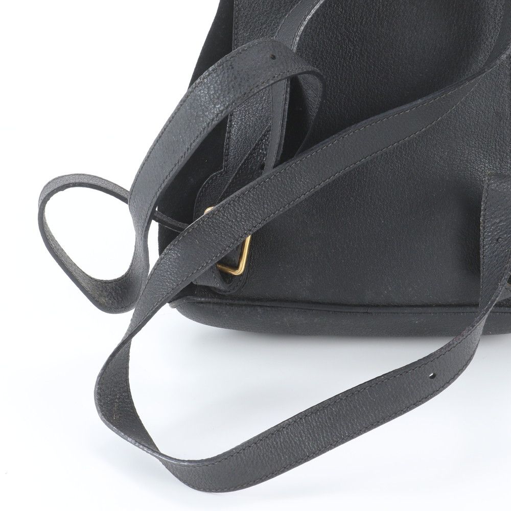 Gucci Vintage Bamboo Leather Backpack Shoulder Bag Black — view 3