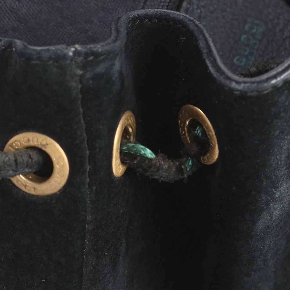 Gucci Vintage Bamboo Leather Backpack Shoulder Bag Black — view 8
