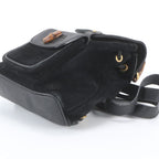 Gucci Vintage Bamboo Leather Backpack Shoulder Bag Black — view 4