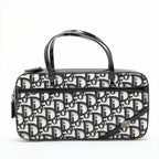 Dior Trotter Leather Handbag Tote Black Brands
