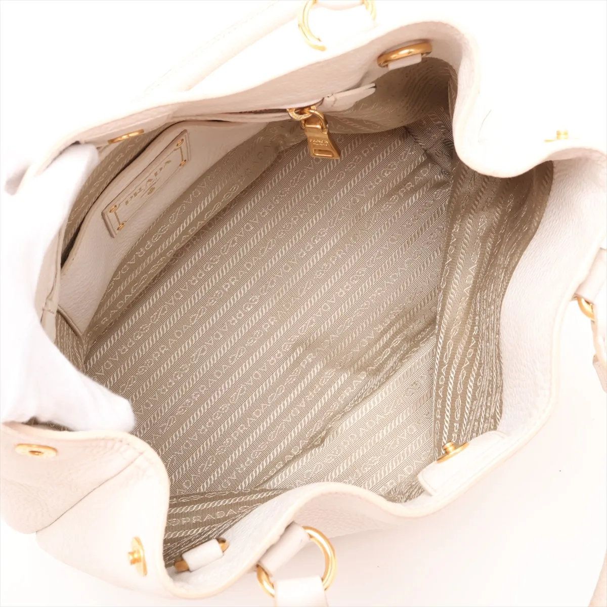 Prada Vitello Daino Leather Shoulder Bag Hand — view 8