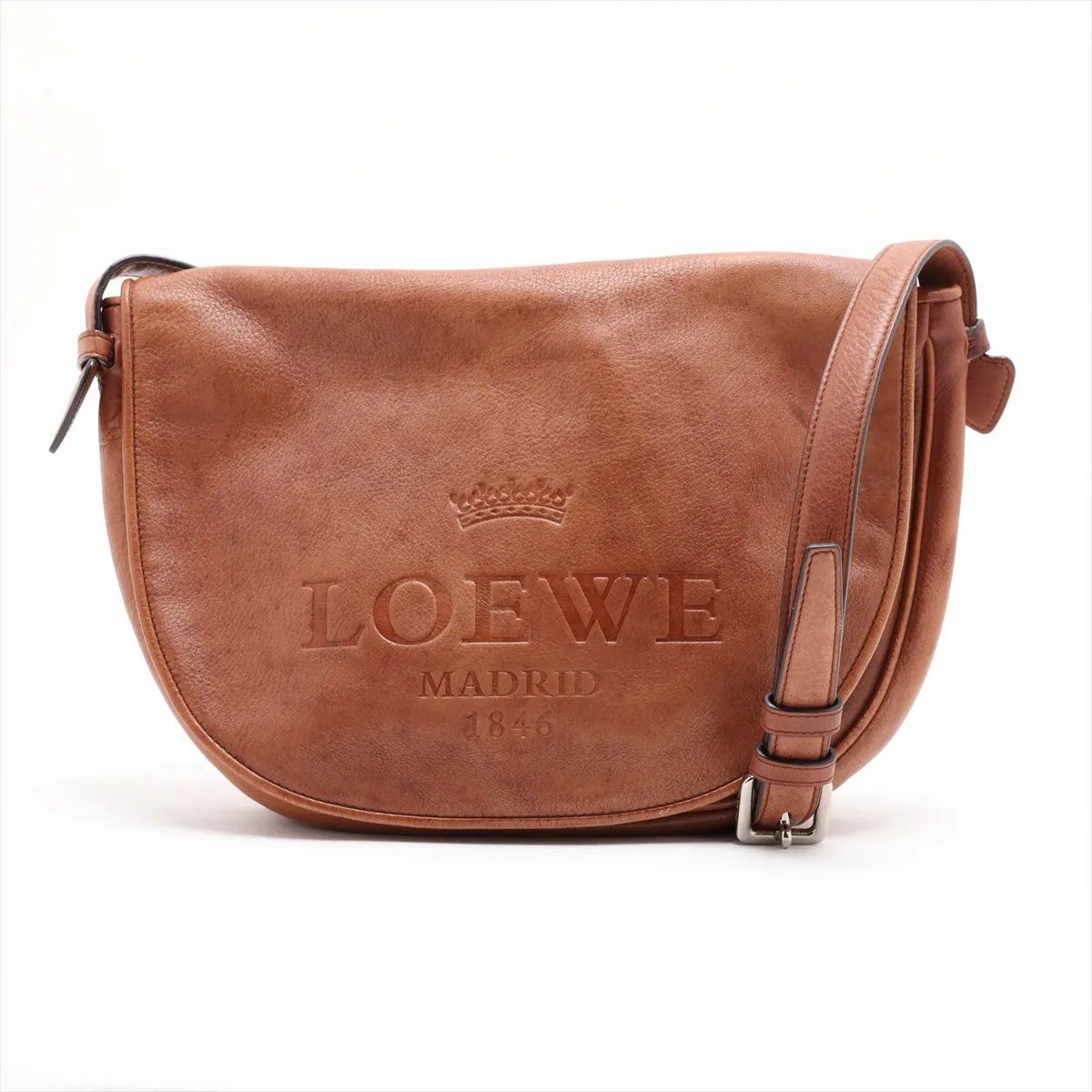Loewe Leather Shoulder Bag Crossbody Brown